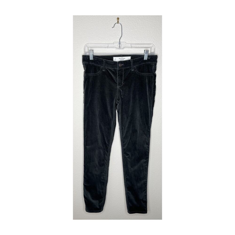 ABERCROMBIE & FITCH Dark Gray Velvet Low Rise Skinny Jeans Size 4/27